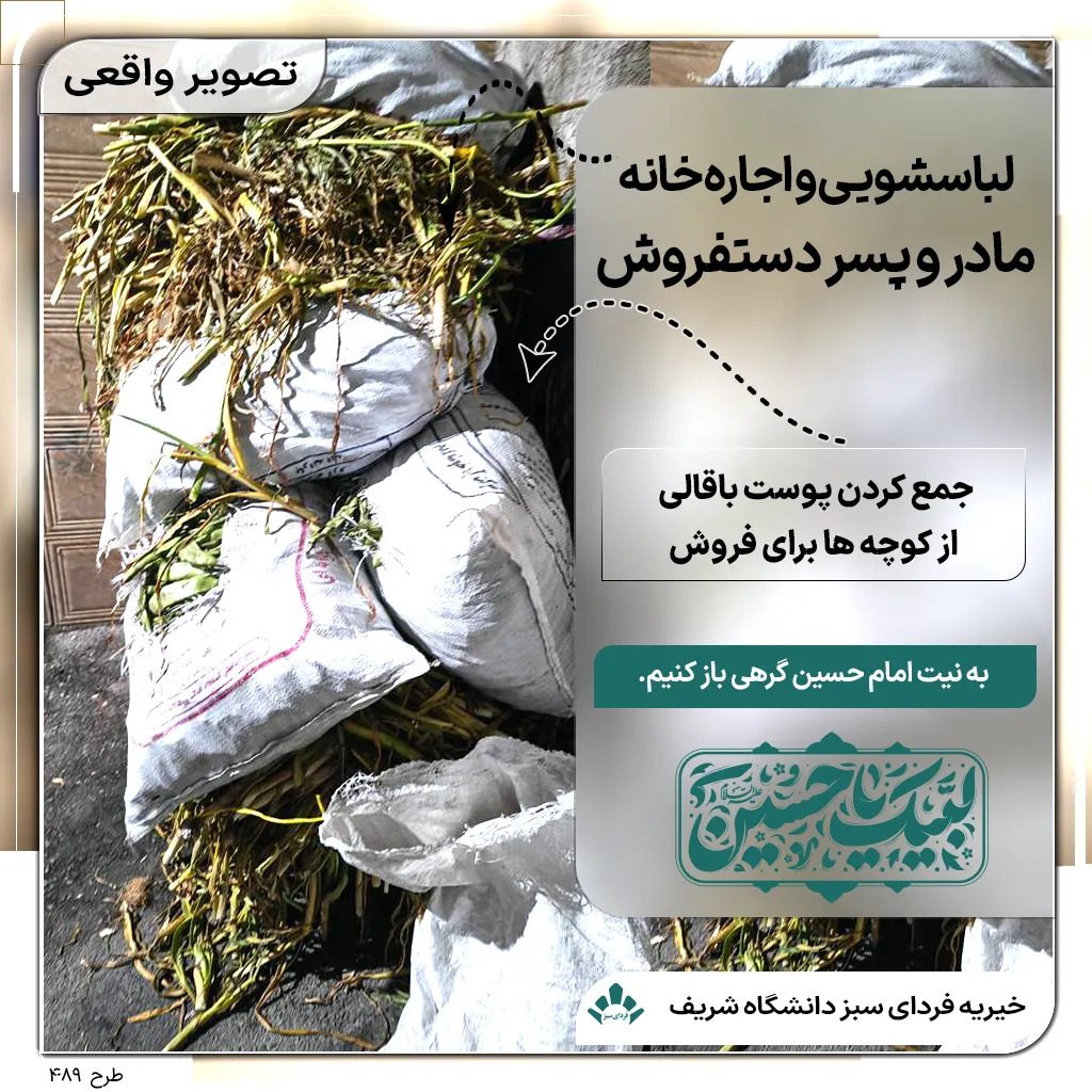 مادر و پسر دانش‌آموزش برای امرار معاش پوست باقالی جمع می‌کنند و پسر در روزهای بدون شیفت مدرسه جوراب دستفروشی می‌کند؛ پویش خیریه پرونده ۴۸۹ برای تأمین لباسشویی و حمایت از این خانواده